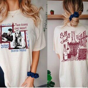 Billy Joel Stevie Nicks Two Icons One Night Concert Tour Music Fan Graphic Shirt